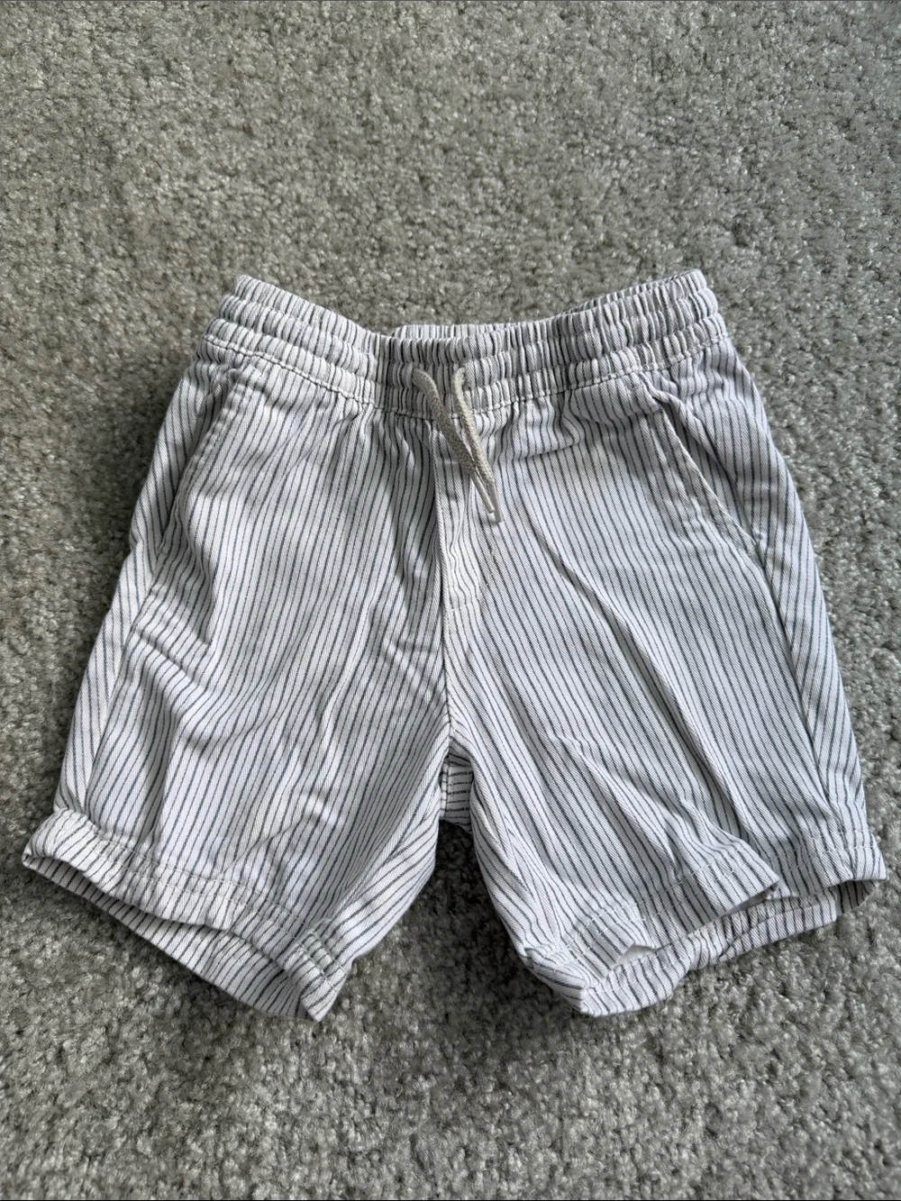 Old Navy White Shorts with Thin Black Stripes